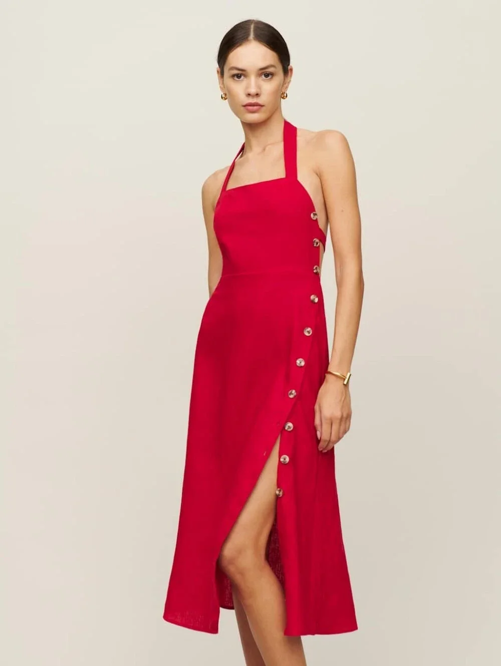Reformation Mar Linen Midi Dress - 8 - Picture 1 of 5